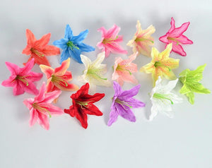 100pcs 16cm Artificial Lily Head Stamen Flowers Heads For Wedding Bridal Bouquet Home Decoration