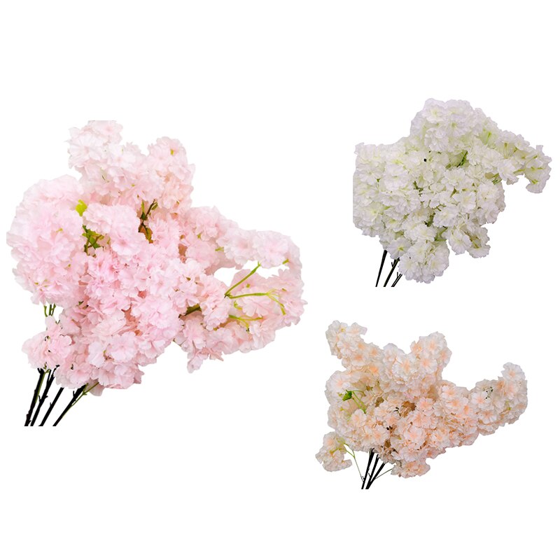 10Pcs Simulation Cherry Blossom Branch Artificial Flower Fake Plant Wedding Decoration Home Party Garden Decor