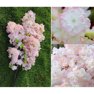 10Pcs Simulation Cherry Blossom Branch Artificial Flower Fake Plant Wedding Decoration Home Party Garden Decor