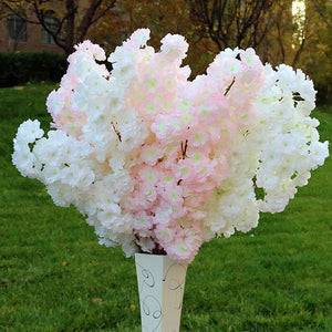 10Pcs Simulation Cherry Blossom Branch Artificial Flower Fake Plant Wedding Decoration Home Party Garden Decor