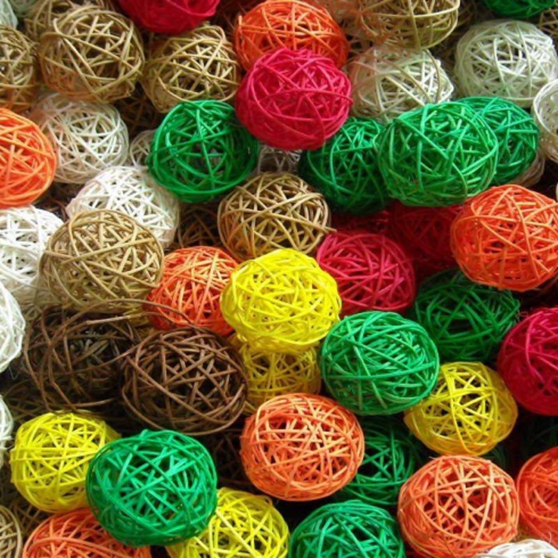 200pcs/bag Christmas tree decorative rattan ball Wedding and home ornament craft ball 2.5cm 14 colors to choose