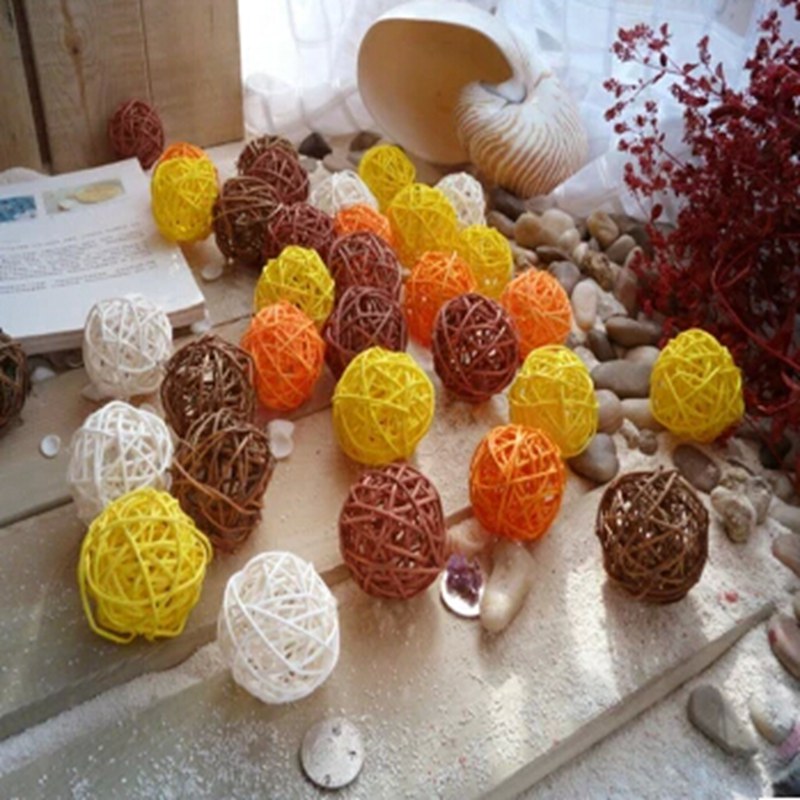 200pcs/bag Christmas tree decorative rattan ball Wedding and home ornament craft ball 2.5cm 14 colors to choose