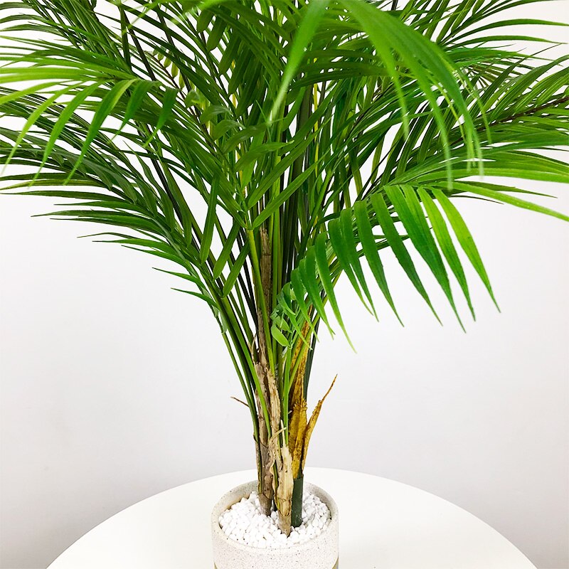 98cm 15 Heads Large Tropical Palm Tree Artificial Plants Branch Fake Palm Leaves Real Touch Plastic Foliage Home Office Decor