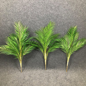 98cm 15 Heads Large Tropical Palm Tree Artificial Plants Branch Fake Palm Leaves Real Touch Plastic Foliage Home Office Decor