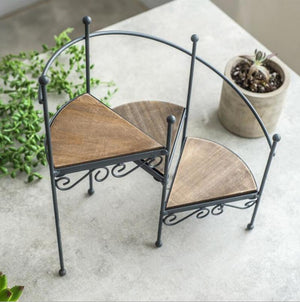 American country retro wrought iron spiral staircase flower stand home decoration meaty potted ornaments floor rack XI4111048