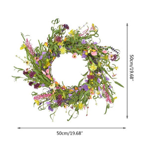 Artificial Daisy Flower Wreath Spring Summer Door Garland Front Door Window Wreath Wedding Hanging Ornament Home Decor