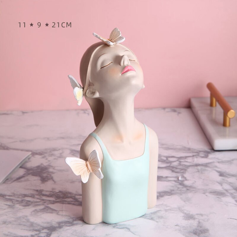 Beautiful Butterfly Girl Sculptures Vases Countertop Vases Home Decor Gift Flowers Vases Ornaments For Home Office XHC88