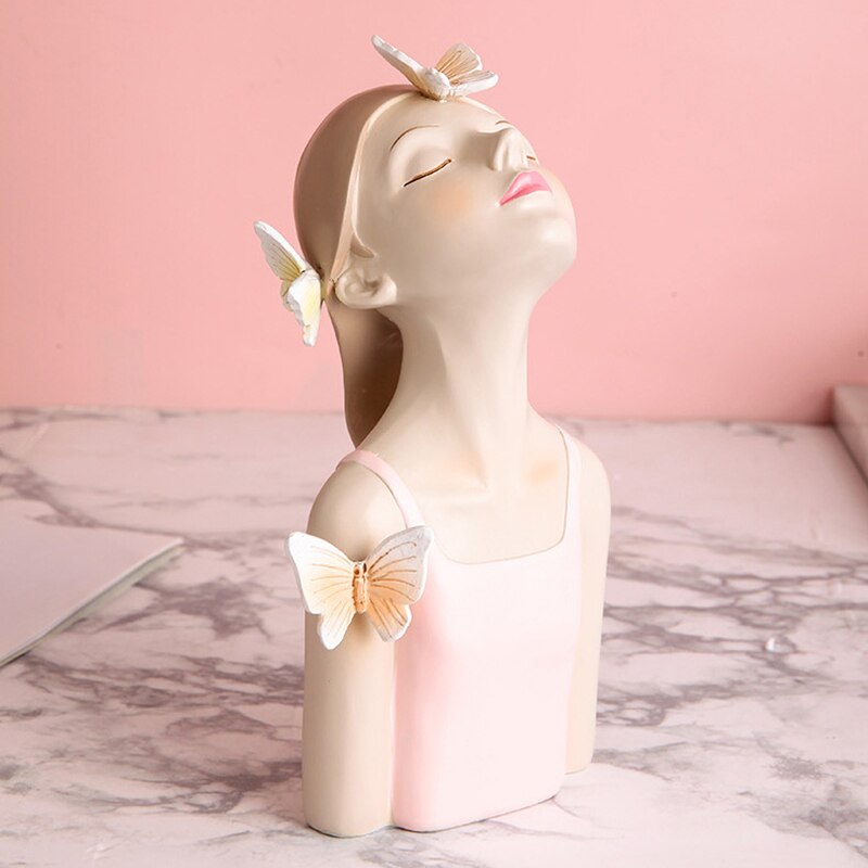 Beautiful Butterfly Girl Sculptures Vases Countertop Vases Home Decor Gift Flowers Vases Ornaments For Home Office XHC88