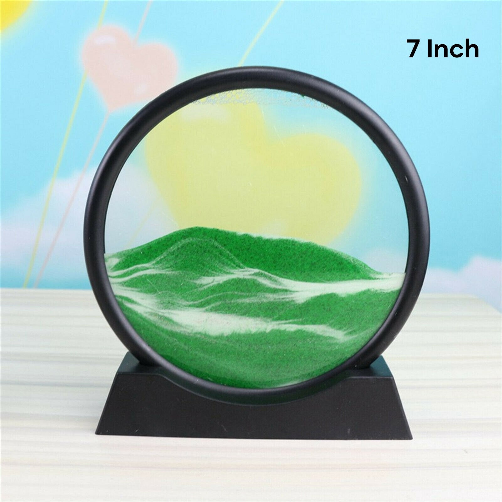 Moving Sand Art Picture Round Glass 3D Natural Landscape Flowing Sand Frame Hourglasses Decor For Home SP99