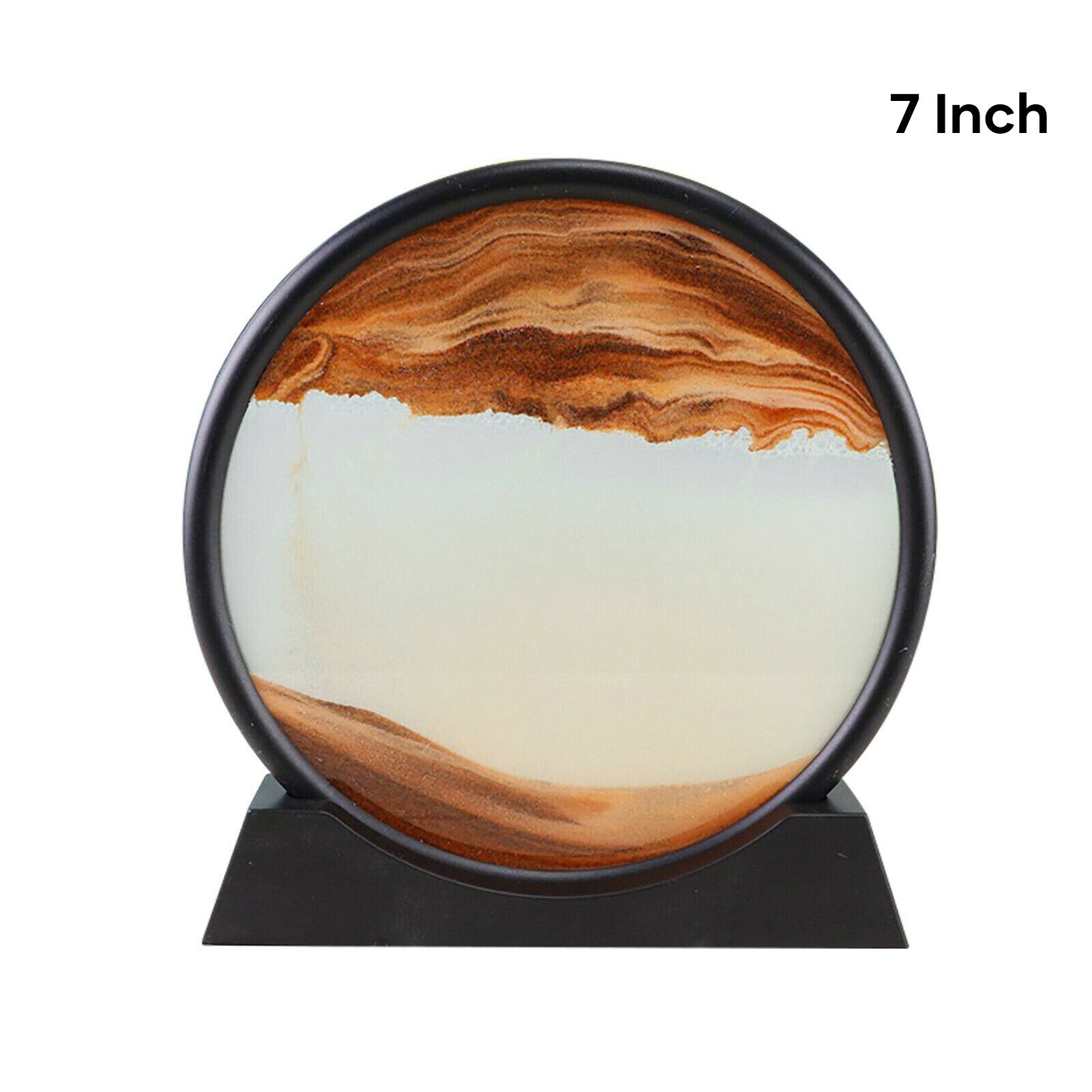 Moving Sand Art Picture Round Glass 3D Natural Landscape Flowing Sand Frame Hourglasses Decor For Home SP99