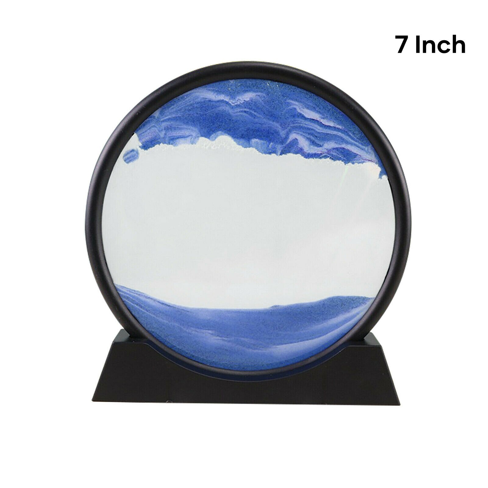 Moving Sand Art Picture Round Glass 3D Natural Landscape Flowing Sand Frame Hourglasses Decor For Home SP99