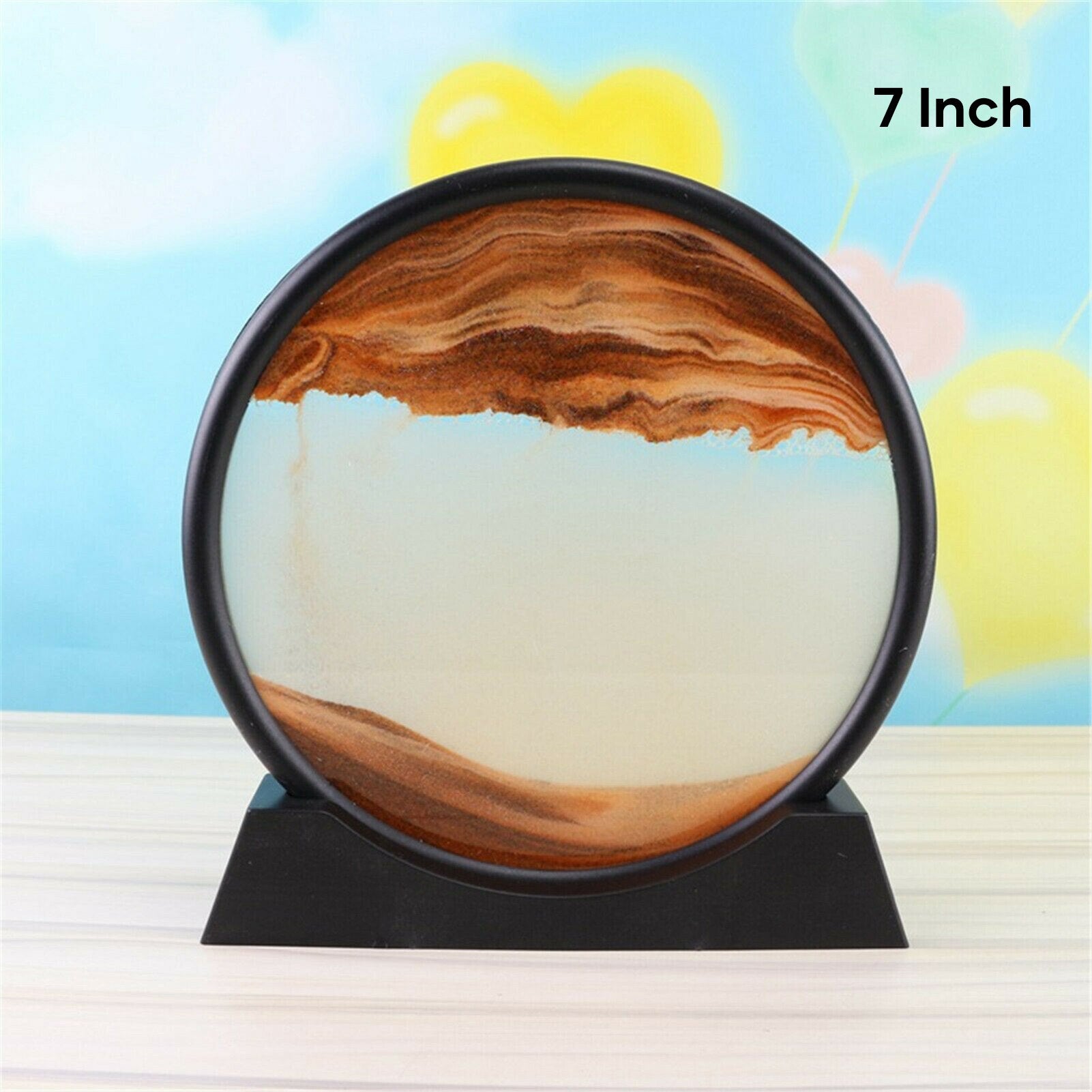 Moving Sand Art Picture Round Glass 3D Natural Landscape Flowing Sand Frame Hourglasses Decor For Home SP99