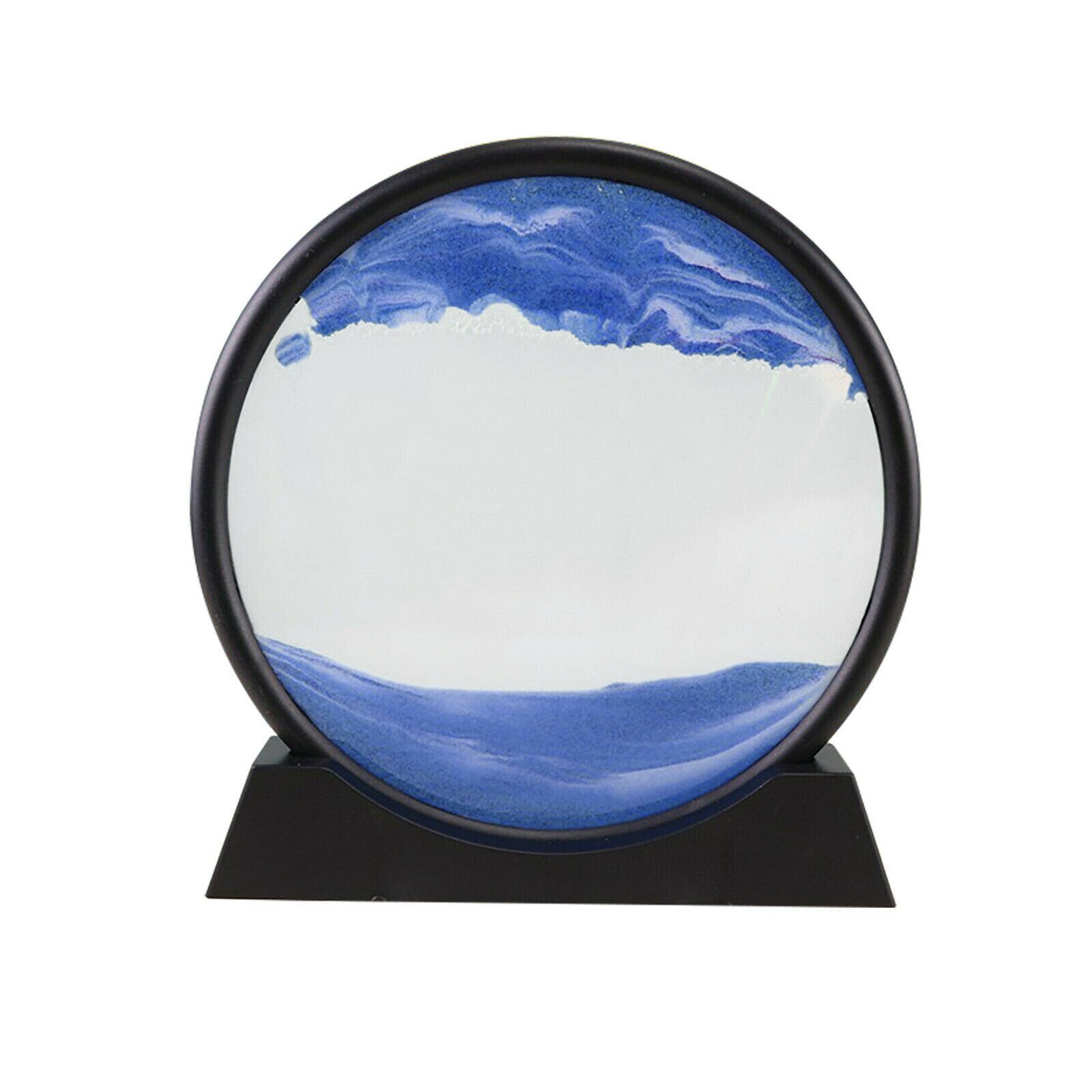 Moving Sand Art Picture Round Glass 3D Natural Landscape Flowing Sand Frame Hourglasses Decor For Home SP99