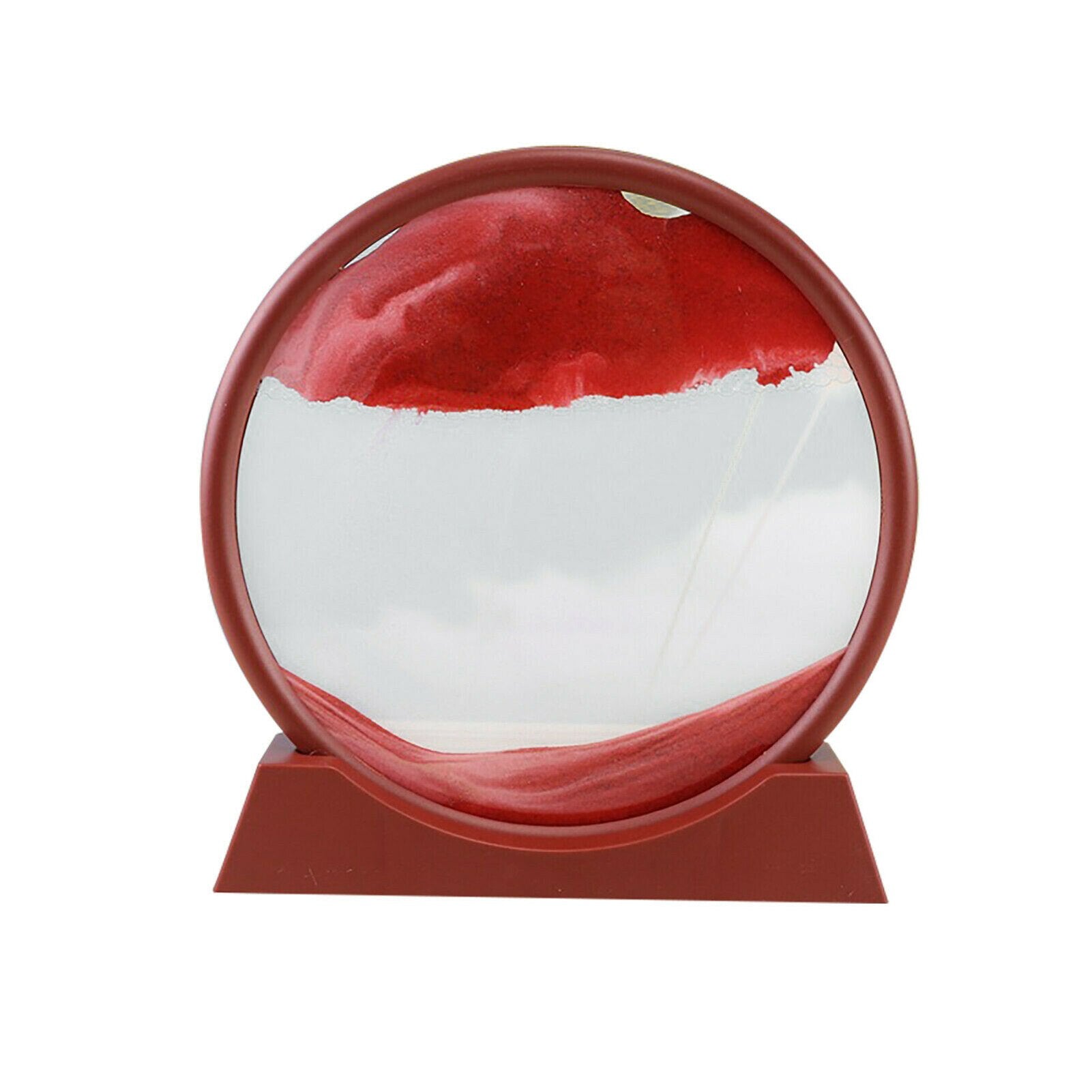 Moving Sand Art Picture Round Glass 3D Natural Landscape Flowing Sand Frame Hourglasses Decor For Home SP99