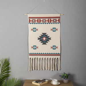 Nordic Printed Tapestry Wall Hanging Art Cotton Handmade Tapestry Tassel For Porch Bedroom Living Room Home Decoration 50x70CM
