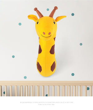 Owl Giraffe Animal Head Wall Decoration Hang Mural Stuffed Toy Doll Nordic Home House Room Nursery Kindergarten Elephant Decor