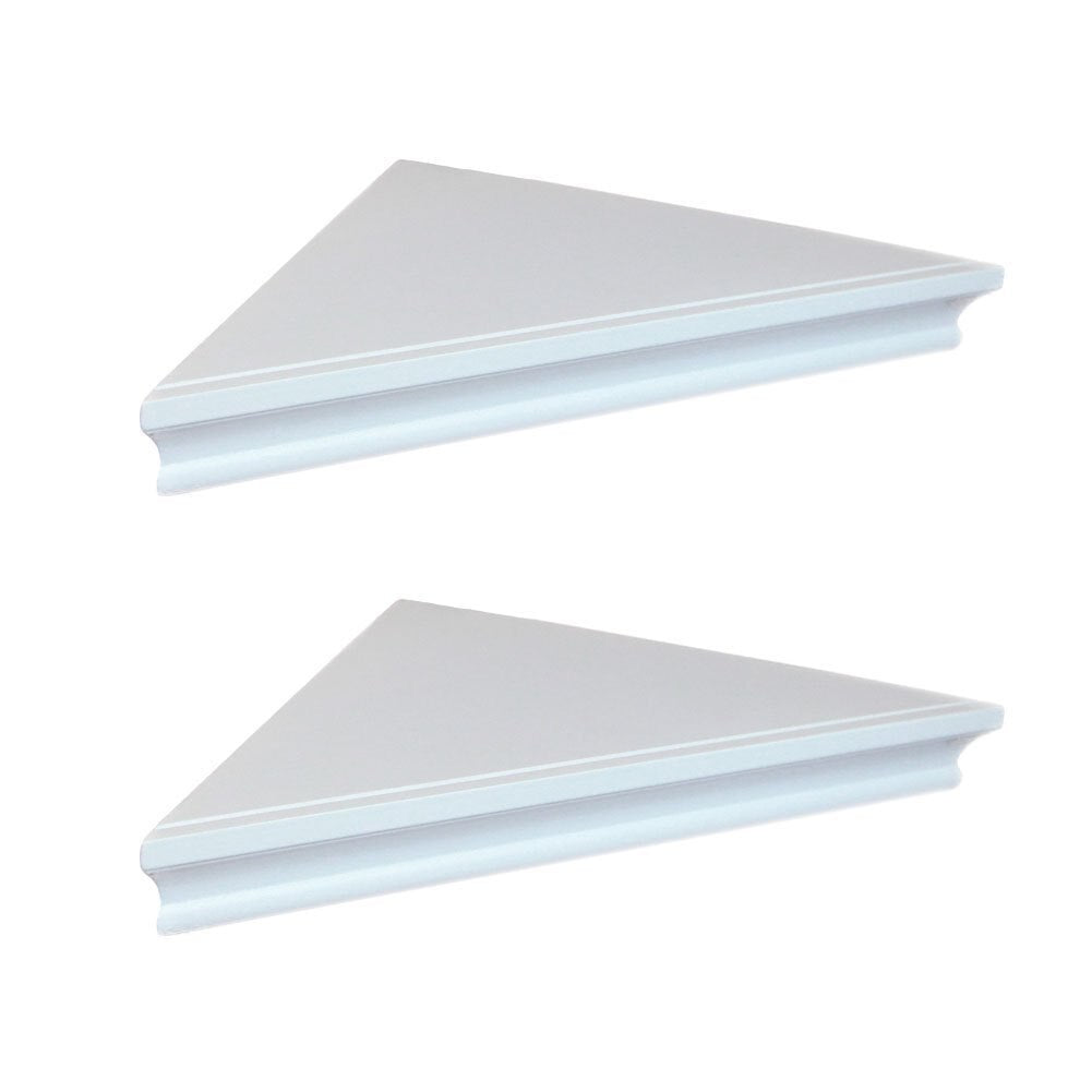 Set of 2 Floating Corner Wall Shelf Home Decor Furniture Shelves Storage Modern White Mount Rack Home Furniture