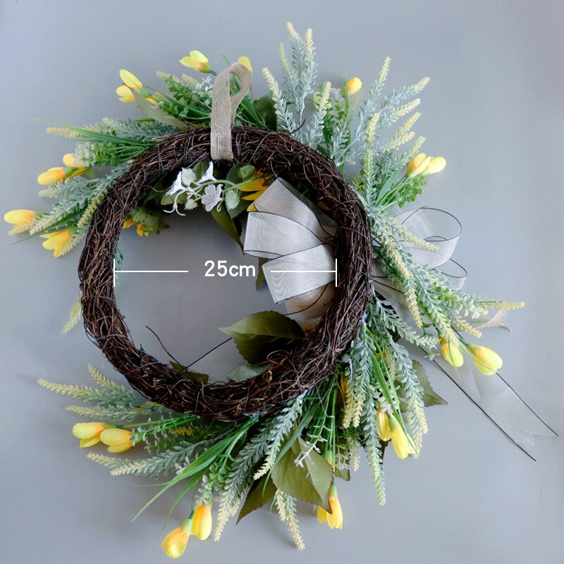 Simulation Sunflower Wreath Decorations Home Door Artificial Silk Flower Garland for Wedding Wall Decoration Backdrop Ornament