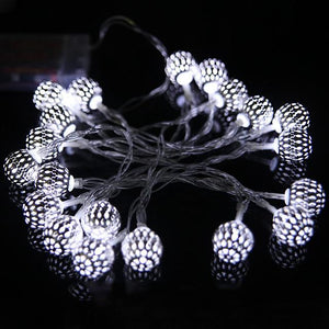 220V Led String Lights 5M 40LED Moroccan Ball Fairy Garland Copper Patio Lighting Strings Christmas Wedding Party Decorations