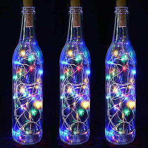 LED Bottle String Lights Cork Shaped 30pcs 12pcs 10pcs LED Night Starry Light 2m 20LED Copper Wire Stopper Wine Bottle Lamp Wedding Party Christmas Decoration