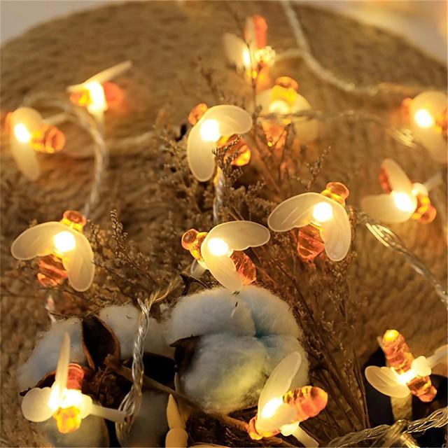 Bee Fairy String Lights 3m 6m 20LEDs 40LEDs Battery USB Operation Garden Wedding Christmas Outdoor Decoration Light