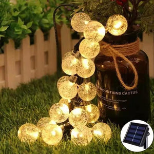 6.5m Solar String Lights 30 LEDs 8mm 1Set Mounting Bracket 1 set Warm White Christmas New Year&#039;s Party Holiday Wedding 3 V