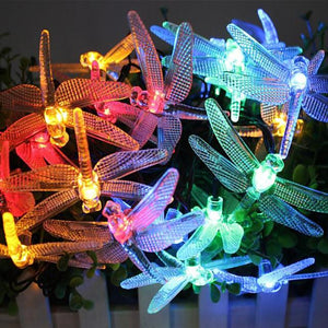 6.5M Solar Dragonfly Lights Solar Fairy String Lights for Xmas Party garden Decorations Outdoor Solar Lamp