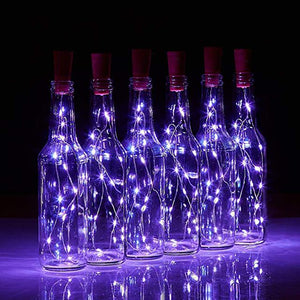 LED Bottle String Lights Cork Shaped 30pcs 12pcs 10pcs LED Night Starry Light 2m 20LED Copper Wire Stopper Wine Bottle Lamp Wedding Party Christmas Decoration