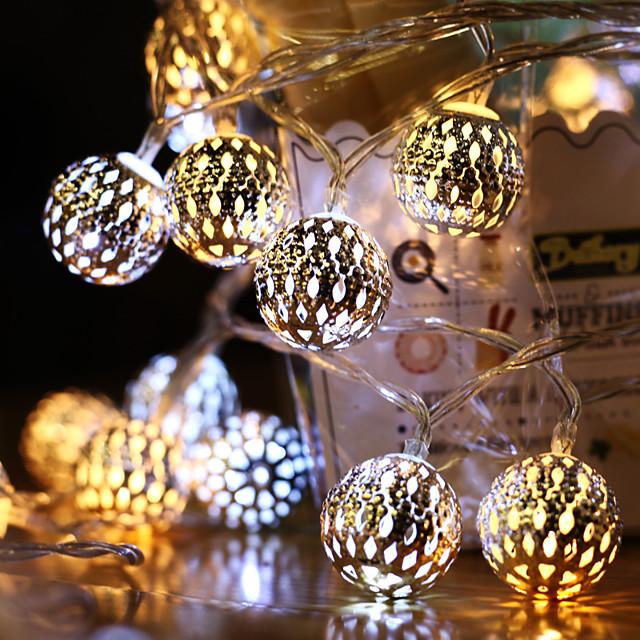 220V Led String Lights 5M 40LED Moroccan Ball Fairy Garland Copper Patio Lighting Strings Christmas Wedding Party Decorations