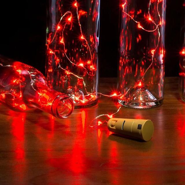 LED Bottle String Lights Cork Shaped 30pcs 12pcs 10pcs LED Night Starry Light 2m 20LED Copper Wire Stopper Wine Bottle Lamp Wedding Party Christmas Decoration