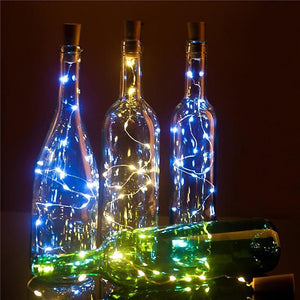 LED Bottle String Lights Cork Shaped 30pcs 12pcs 10pcs LED Night Starry Light 2m 20LED Copper Wire Stopper Wine Bottle Lamp Wedding Party Christmas Decoration