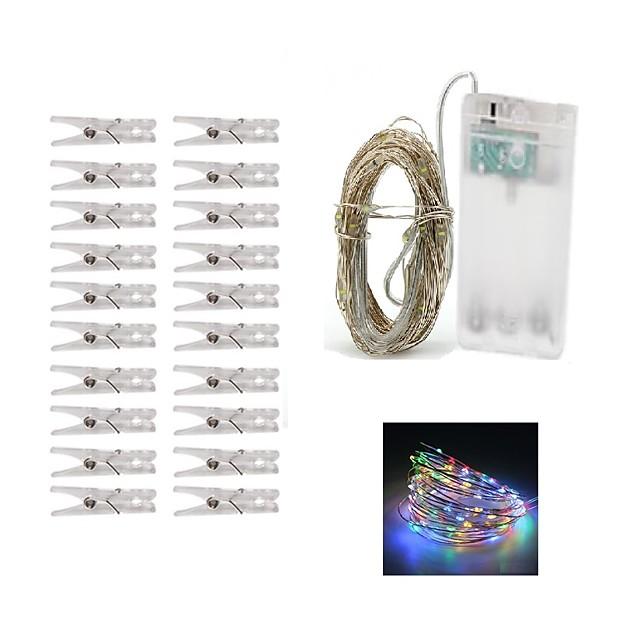 3M Photo Clip LED String Lights Fairy Lights Outdoor Battery Operated Garland Christmas Decoration Party Wedding Xmas