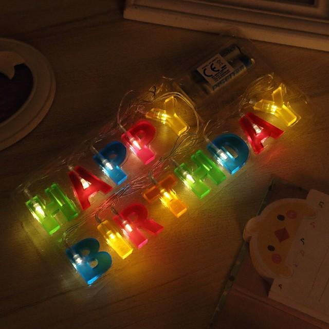 1.2m Happy Birthday String Lights 13 LEDs Multi Color Christmas New Year&#039;s Cute Party Adorable 4 V