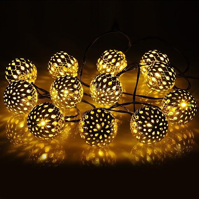 Solar String Lights Moroccan Ball Waterproof 10M 50LED 7M 30LED and 5M 20LED Balls Globe Fairy String Light Orb Lantern Christmas Lighting for Outdoor Party Home Decoration