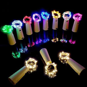 LED Bottle String Lights Cork Shaped 30pcs 12pcs 10pcs LED Night Starry Light 2m 20LED Copper Wire Stopper Wine Bottle Lamp Wedding Party Christmas Decoration