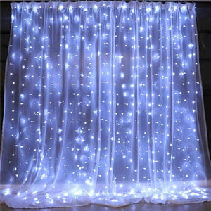 3x2M Window Curtain String Light 200 LED 8 Lighting Modes Christmas Decorating Lights Window Lights for Bedroom Party Wedding Home Indoor Outdoor Waterproof