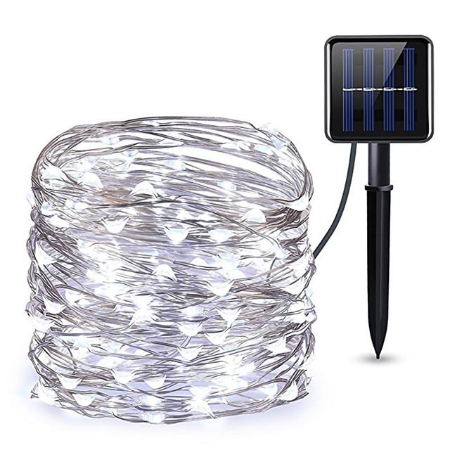 Outdoor Solar LED String Lights 10M 33ft 100 LED 8 Lighting Modes Waterproof Fairy Lights Garden Christmas Wedding Birthday Party Holiday Decoration