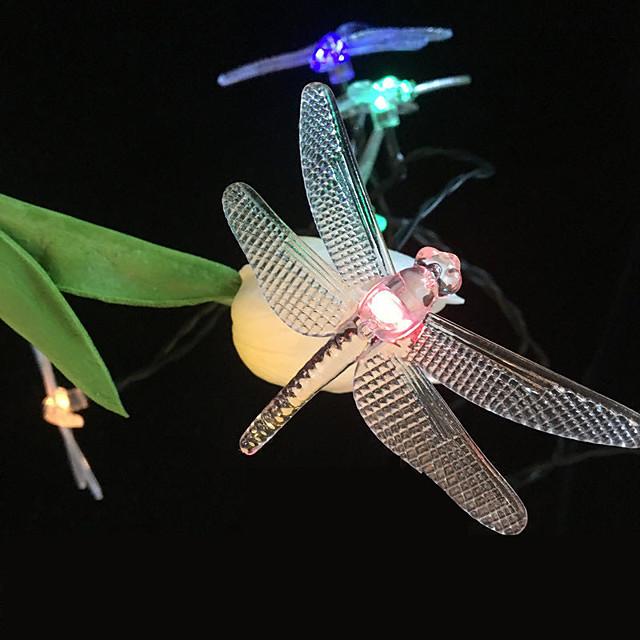 6.5M Solar Dragonfly Lights Solar Fairy String Lights for Xmas Party garden Decorations Outdoor Solar Lamp