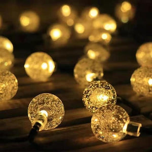 6.5m Solar String Lights 30 LEDs 8mm 1Set Mounting Bracket 1 set Warm White Christmas New Year&#039;s Party Holiday Wedding 3 V