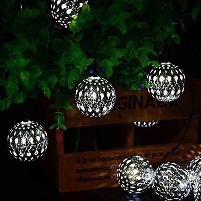 Solar String Lights Moroccan Ball Waterproof 10M 50LED 7M 30LED and 5M 20LED Balls Globe Fairy String Light Orb Lantern Christmas Lighting for Outdoor Party Home Decoration