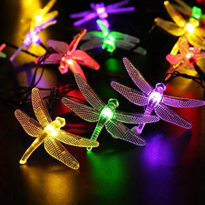 6.5M Solar Dragonfly Lights Solar Fairy String Lights for Xmas Party garden Decorations Outdoor Solar Lamp