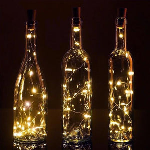 LED Bottle String Lights Cork Shaped 30pcs 12pcs 10pcs LED Night Starry Light 2m 20LED Copper Wire Stopper Wine Bottle Lamp Wedding Party Christmas Decoration