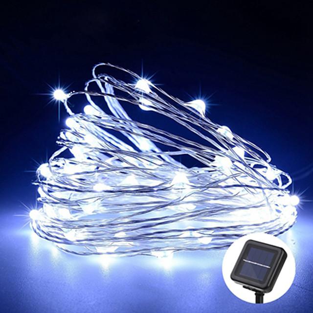Outdoor Solar LED String Lights 10M 33ft 100 LED 8 Lighting Modes Waterproof Fairy Lights Garden Christmas Wedding Birthday Party Holiday Decoration
