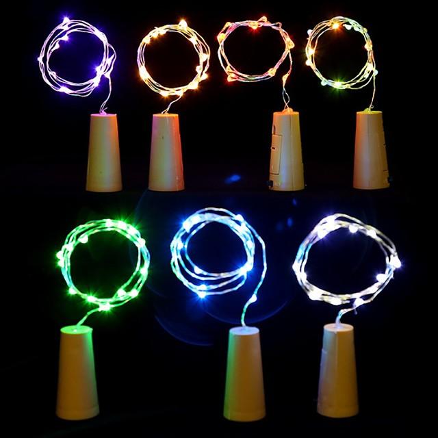 LED Bottle String Lights Cork Shaped 30pcs 12pcs 10pcs LED Night Starry Light 2m 20LED Copper Wire Stopper Wine Bottle Lamp Wedding Party Christmas Decoration