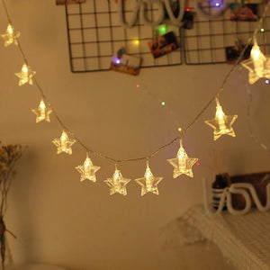 1.5M 10LEDs 3M 20LEDs Photo Wall Clip LED Star Fairy String Light Wall Decoration Battery Operation Christmas Home Bedroom Birthday Decorations Romantic Room Decor Lights