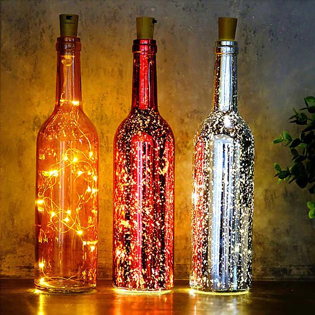 LED Bottle String Lights Cork Shaped 30pcs 12pcs 10pcs LED Night Starry Light 2m 20LED Copper Wire Stopper Wine Bottle Lamp Wedding Party Christmas Decoration