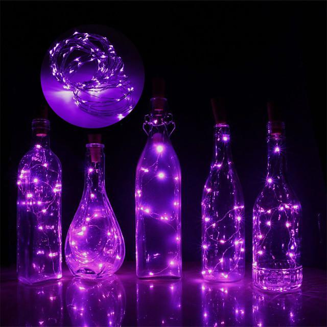 LED Bottle String Lights Cork Shaped 30pcs 12pcs 10pcs LED Night Starry Light 2m 20LED Copper Wire Stopper Wine Bottle Lamp Wedding Party Christmas Decoration