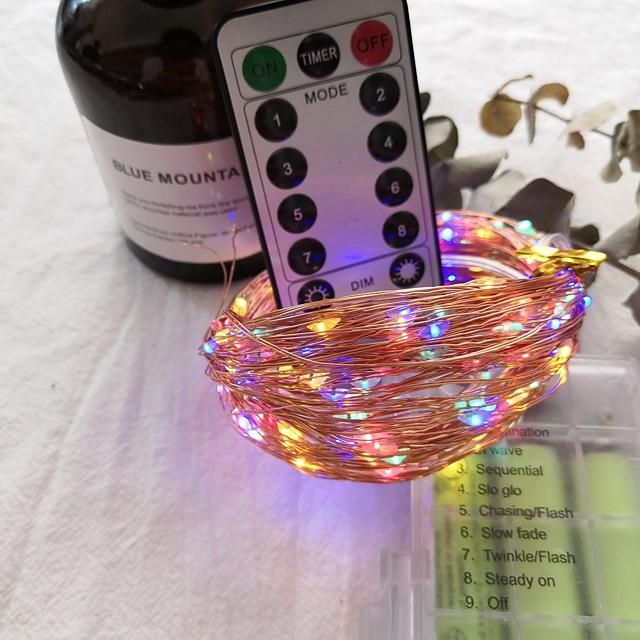 5m 10m 20m LED Fairy String Lights Copper String 50 LEDs Remote Controller 1pc Warm White White Multi Color Valentine&#039;s Day New Year&#039;s Waterproof Outdoor Party Batteries Powered