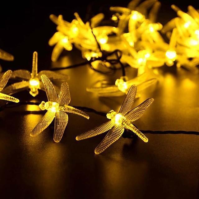 6.5M Solar Dragonfly Lights Solar Fairy String Lights for Xmas Party garden Decorations Outdoor Solar Lamp