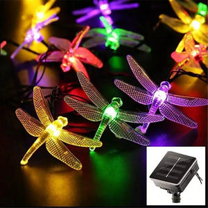 6.5M Solar Dragonfly Lights Solar Fairy String Lights for Xmas Party garden Decorations Outdoor Solar Lamp